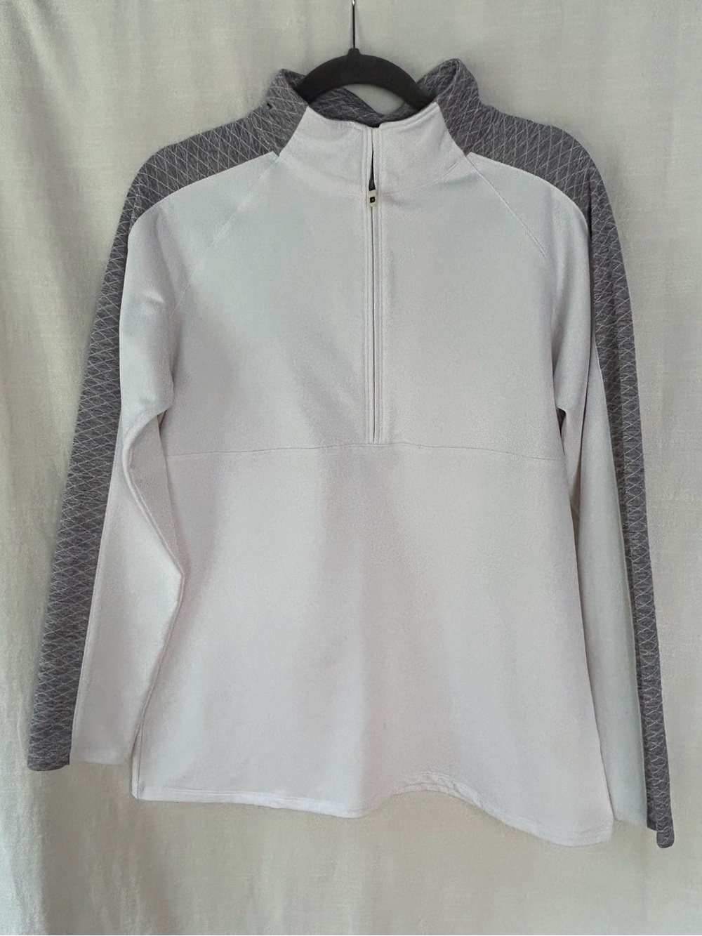 FootJoy Light Gray and White Half-Zip Golf‎ Tennis Pullover